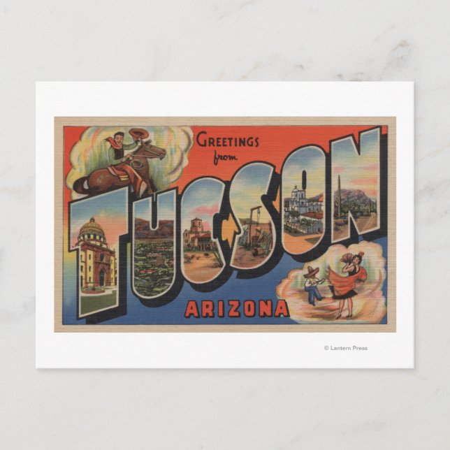 Tucson, Arizona - Stora bokstavsscener Vykort (Framsida)