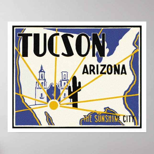 Tucson Arizona ~ Sunshine City Poster (Framsidan)