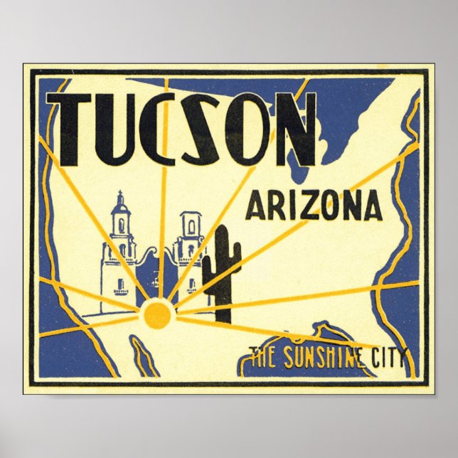 Tucson, Arizona The Sunshine City Poster (Framsidan)