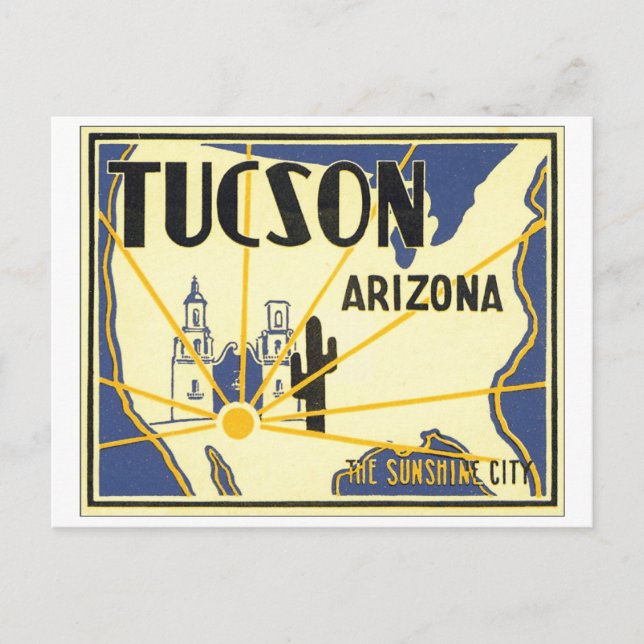 Tucson, Arizona The Sunshine City Vykort (Framsida)