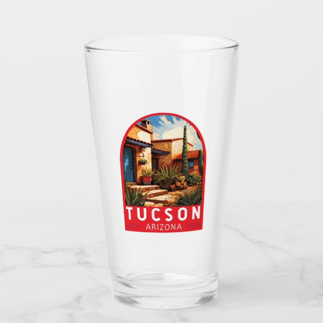 Tucson Arizona Travel Art Emblem Glaskopp (Framsida)