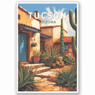 Tucson Arizona Travel Art Vintage Klistermärken