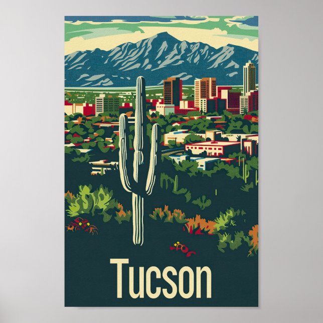 Tucson Arizona USA Berömd Travel Ställe Poster (Framsidan)