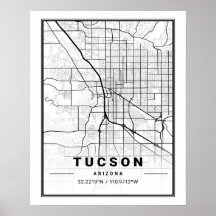 Tucson Arizona USA Travel City Karta