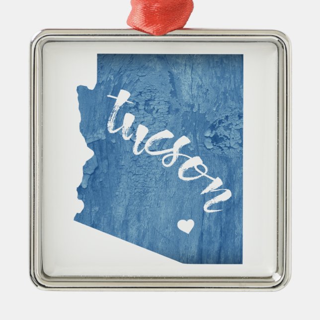 Tucson Arizona Wood Grain Julgransprydnad Metall (Framsidan)