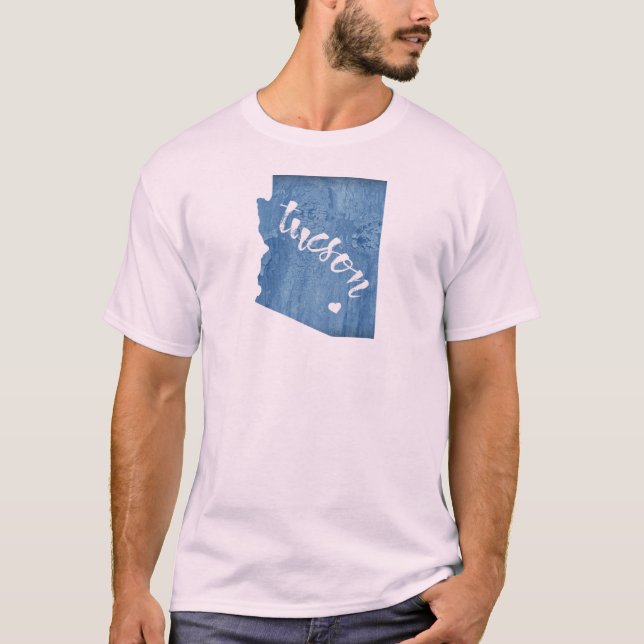 Tucson Arizona Wood Grain T Shirt (Framsida)