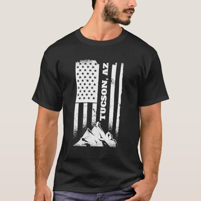 Tucson Az Arizona American Distress Patriotic 4t T Shirt (Framsida)