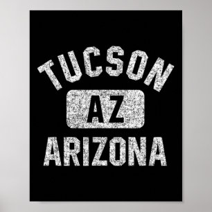 Tucson Az Arizona Gym Stil Distress White Print Poster