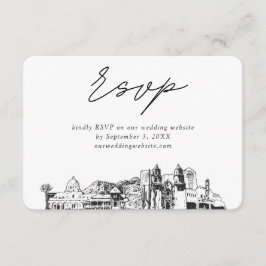 Tucson Bröllop Minimalist Sketch OSA Tilläggskort