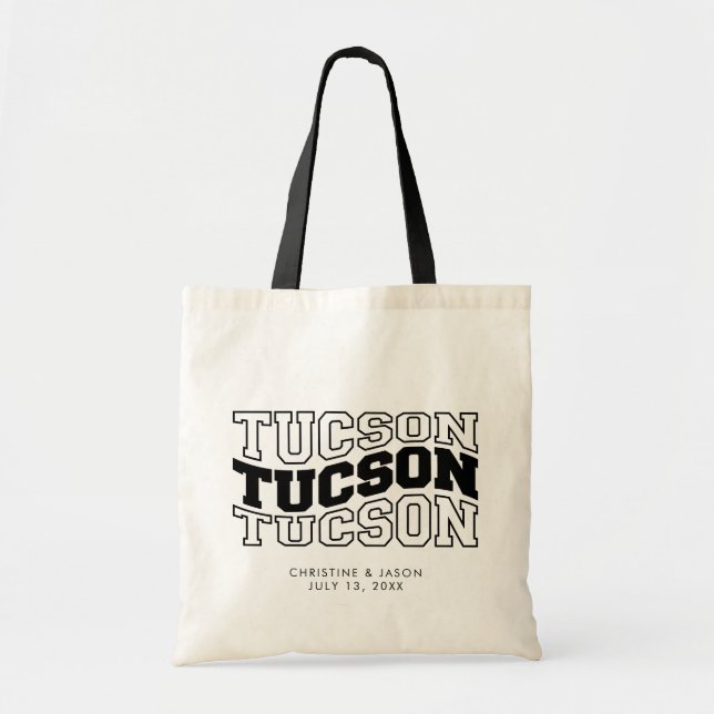 Tucson Bröllop Welcome Tote Arizona Bröllop Bag Tygkasse (Framsidan)