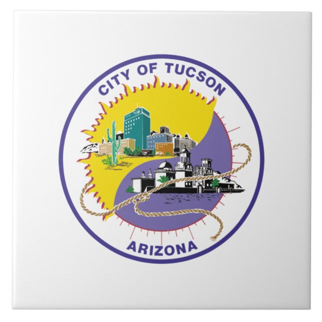 Tucson City flagga Kakelplatta (Framsidan)
