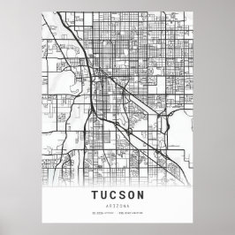 Tucson City Karta Poster