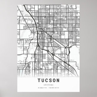 Tucson City Karta Poster