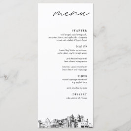 Tucson Skyline Modern Bröllop Dinner Menu Meny