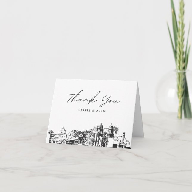 Tucson Skyline Sketch Blank - tackkort (Framsida)