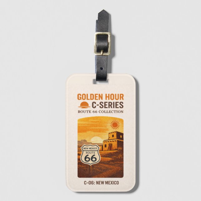 Tucumcari Centennial Adobe Sunset Journey Bagagebricka (Framsida vertikal)