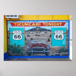 Tucumcari Ikväll Mural, Route 66, New mexico Poster