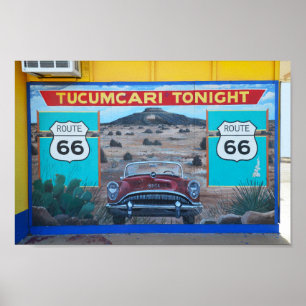 Tucumcari Ikväll Mural, Route 66, New mexico Poster