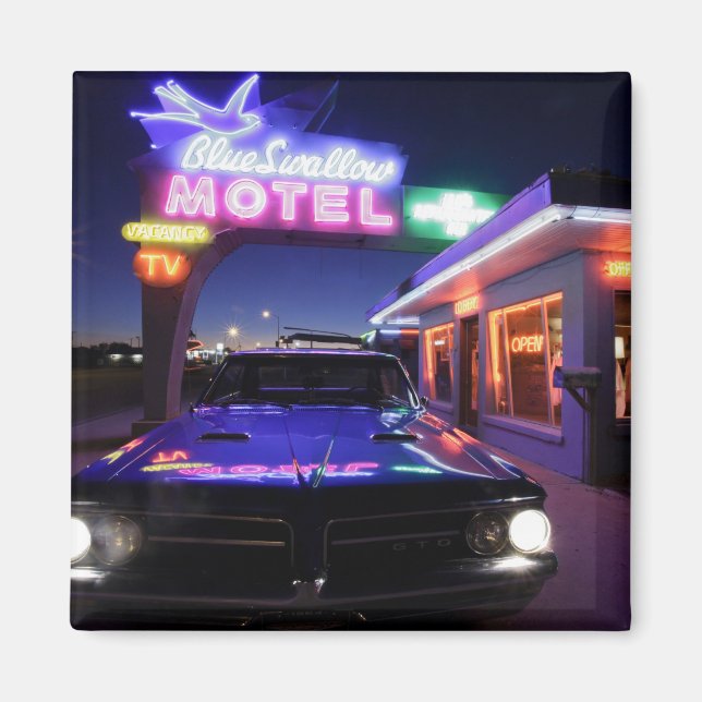 Tucumcari, New mexico, Förenade Stater. Sats 66 Magnet (Framsidan)