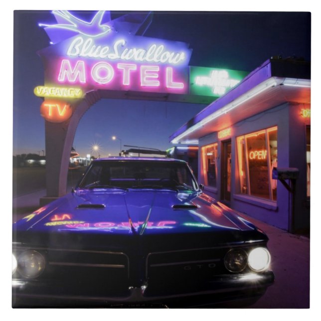 Tucumcari, New Mexico, USA. Route 66 Kakelplatta (Framsidan)
