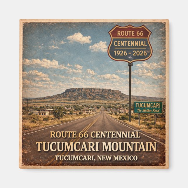 Tucumcari Route 66 kylskåpsdekor present kylskåp Magnet (Framsidan)