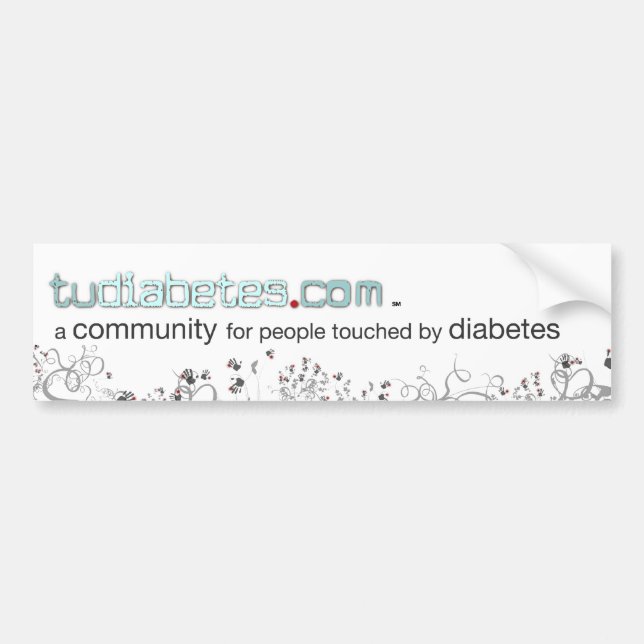 TuDiabetes.com färgbildekal |White Line| Bildekal (Framsidan)