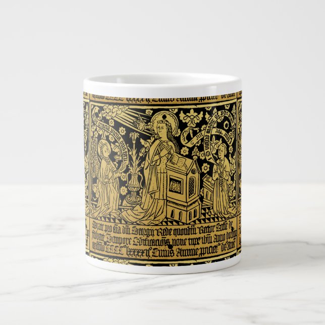 Tudor Brass Rubbing Annunciation Mary Angel Jumbo Mugg (Framsidan)