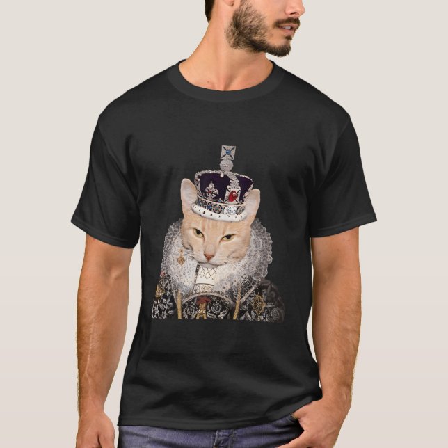 Tudor Cat med Krona T Shirt (Framsida)