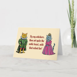 Tudor Cats Valentine Romantic History Helgkort