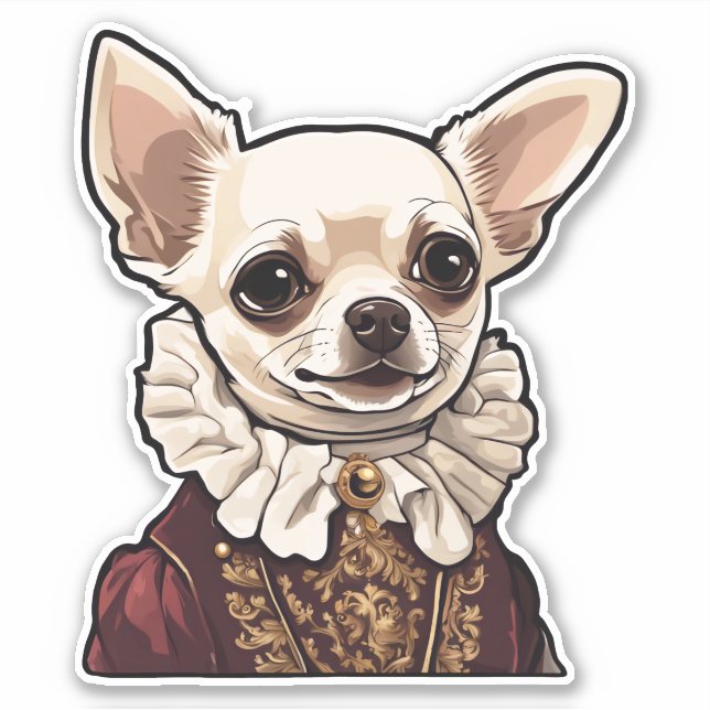 Tudor Chihuahua Klistermärken (Framsida)