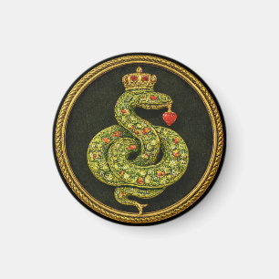 Tudor Elizabethansk Ormdesign Pärlprydd rubin Magnet