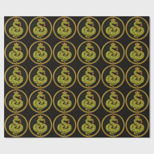 Tudor Elizabethansk Ormdesign Pärlprydd rubin Presentpapper (Platt)