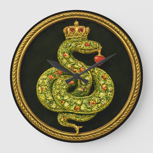 Tudor Elizabethansk Ormdesign Pärlprydd rubin Stor Klocka (Framsida)