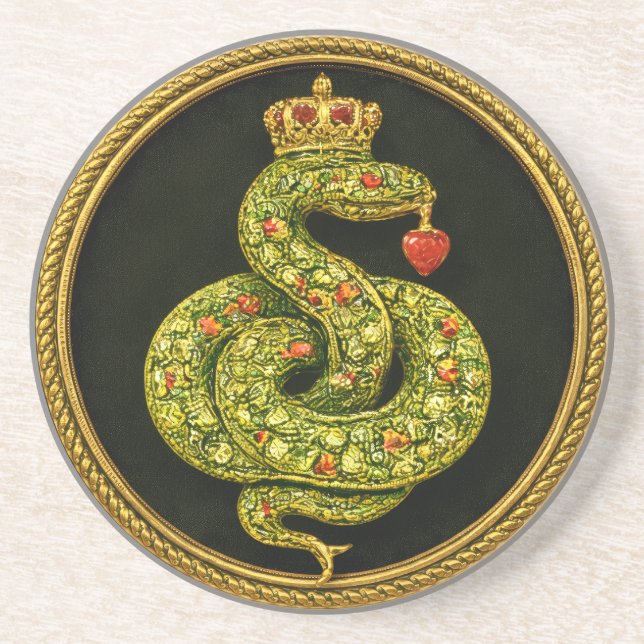 Tudor Elizabethansk Ormdesign Pärlprydd rubin Underlägg (Framsidan)