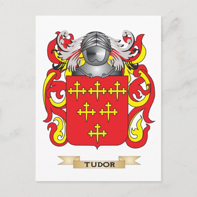 Tudor Family Crest (Jackande av Arm) Vykort (Framsida)