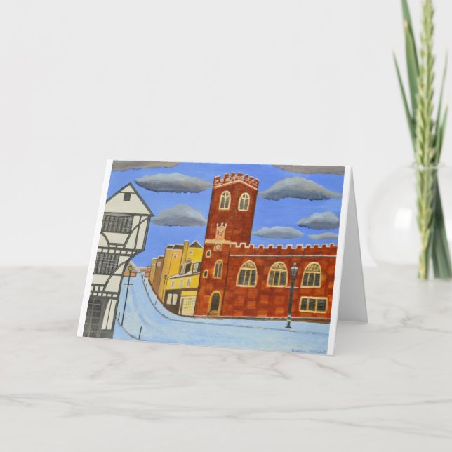 Tudor hus i Exeter Helgkort (Framsida)