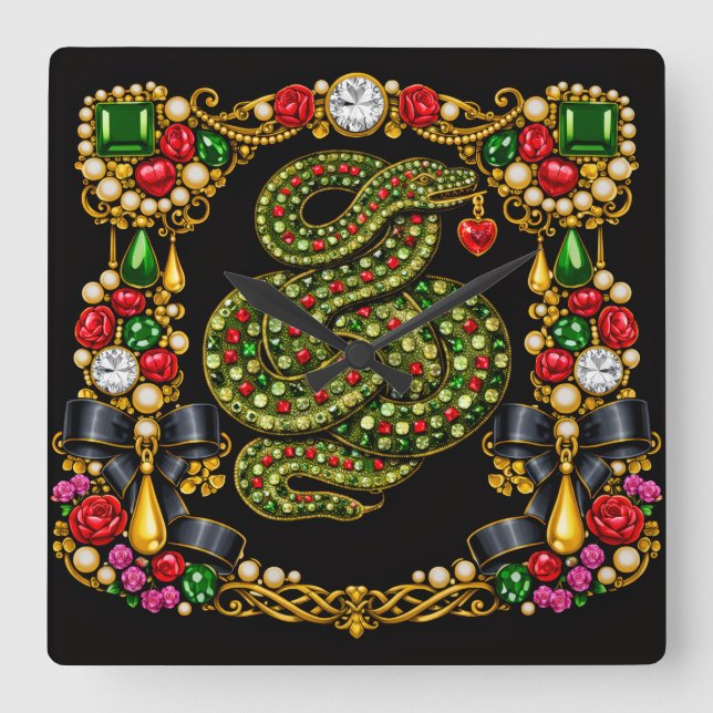 Tudor Inspirerad Design Skottland Skottlands Histo Fyrkantig Klocka (Framsida)