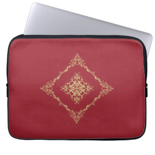 Tudor inspirerade guld-, och röd Fractal 13 flytt Laptop Fodral