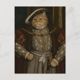 Tudor Kattkung Porträtt – Henry VIII Katt Renässan Vykort