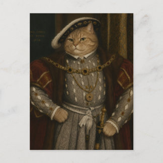 Tudor Kattkung Porträtt – Henry VIII Katt Renässan Vykort