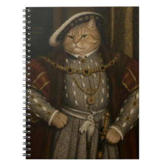 Tudor kattkungaporträtt – Henry VIII katt Renässan Anteckningsbok