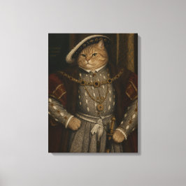Tudor kattkungaporträtt – Henry VIII katt Renässan Canvastryck