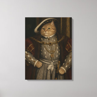 Tudor kattkungaporträtt – Henry VIII katt Renässan Canvastryck
