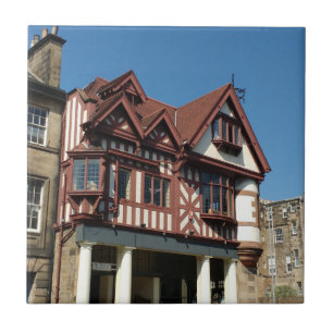 Tudor oak ram byggnad, Edinburgh, Skottland Kakelplatta