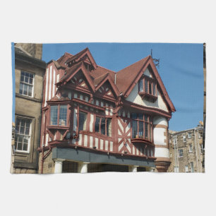 Tudor oak ram byggnad, Edinburgh, Skottland Kökshandduk