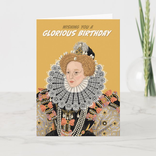 Tudor Queen Elizabeth I Glorious Birthday Kort (Framsida)