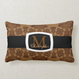 Tudor Ro Damask (Brown) (Monogram) Lumbarkudde