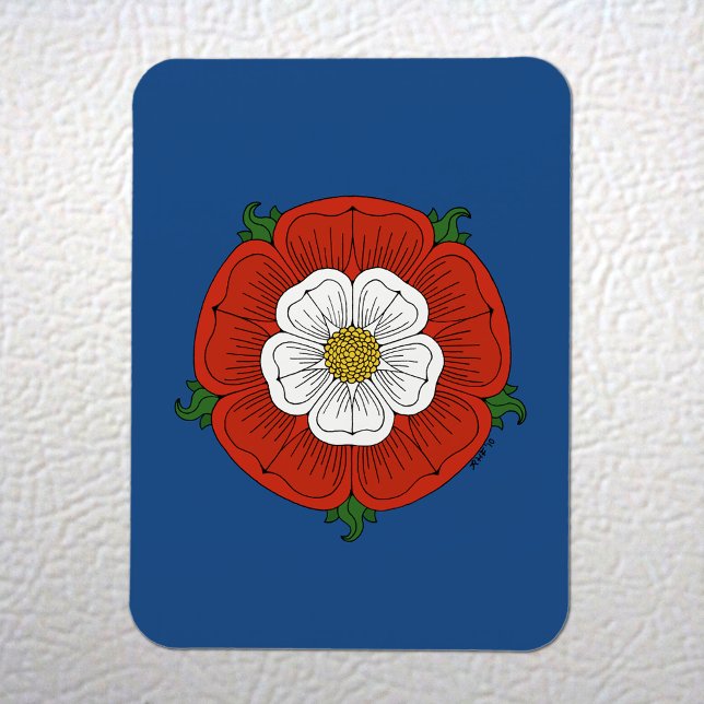 Tudor Ro Magnet (Tudor Rose Magnet on White Fridge)