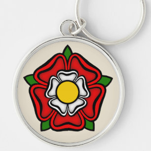 Tudor Ro of England, Royalty Emblem Rund Silverfärgad Nyckelring