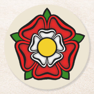 Tudor Ro of England, Royalty Emblem Underlägg Papper Rund